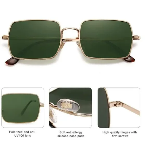 Trendy Thin Rectangle Frame Sunglasses